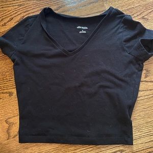 Wild fable black cropped baby tee size small